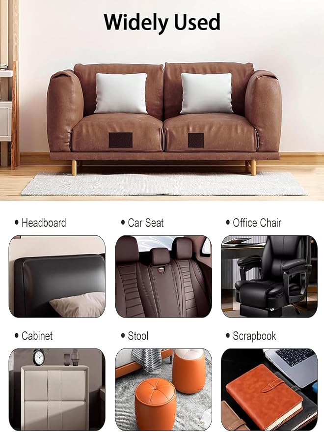 Leather Repair Kit for Furniture, 16x118 inch Self Adhesive Leather Repair Patch for Couches, Chairs, Car Seats, Cabinets, Handbags, Waterproof and Wear-Resistant Vinyl Repair Kit, Beige