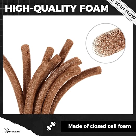 MotiMind 1 Inch x 50 ft Foam Backer Rod for Gaps Joints Concrete Crack Filler Caulk Saver Bulk Foam Backing Rod Concrete Filler Rope for Weather Stripping Door Seal (Brown)
