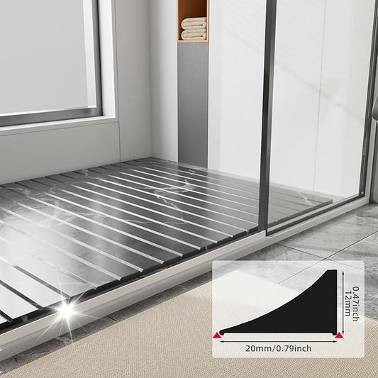 39 inch Water Barrier for Sink, Silicone Rubber Kitchen Water Splash Guard, Bendable Corner Dam Water Retaining Strip for Countertop,Shower, Bathroom,Frameless Shower Threshold Door Bottom Seal Strip