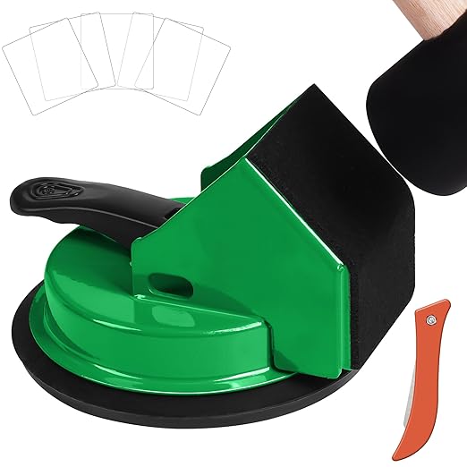 Floor Gap Fixer Tool 45°&90°Striking Surfaces Floor Gap Repair Tool Made of Iron & Enhanced Suction Cup with Slot Cutter and 5pcs Sticky Pads for Fixer Laminate/Vinyl Flooring Tools (Green)