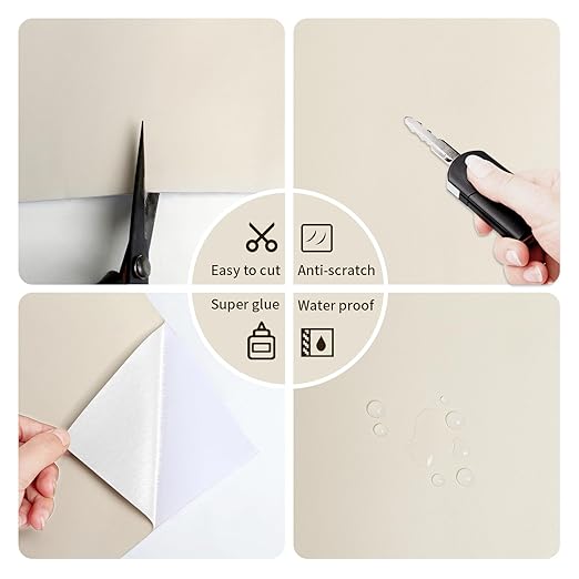 BSZHTECH Leather Repair Tape Self-Adhesive Leather Repair Patch for Couch Furniture Sofas Car Seats Advanced PU Vinyl Leather Repair Kit (Beige, 17X79 inch)