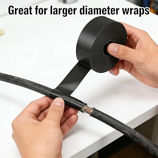16.5FT Heat Shrink Tape, Electric Heat Tape Shrink Wrap Roll for Electrical Cables, Wires, Pipes, Adhesive Activates Upon Heating Melts and Seals