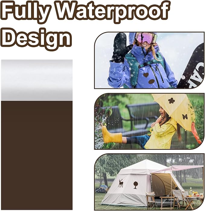 Waterproof Fabric Repair Tape Tent Repair Kit - Outdoor Gear Tenacious Fix Tape Self Adhesive Nylon Patches for Clothes, Tent, Down Jacket, Backpack (78.8 x 3 Inches, Dark Coffee