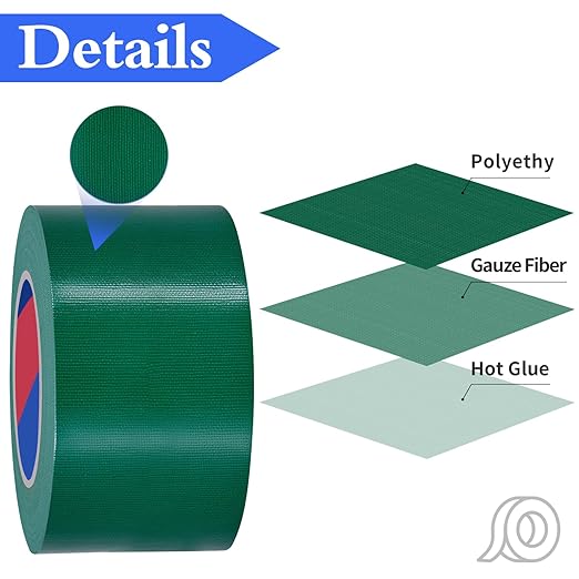 Green Heavy Duty Duct Tape, 3 Inch x 55 Yards, Industrial Grade Waterproof & UV Resistant, Strong Adhesive for Indoor Outdoor Repairs, Crafts, Home Improvement, Moving Packing and DIY Projects