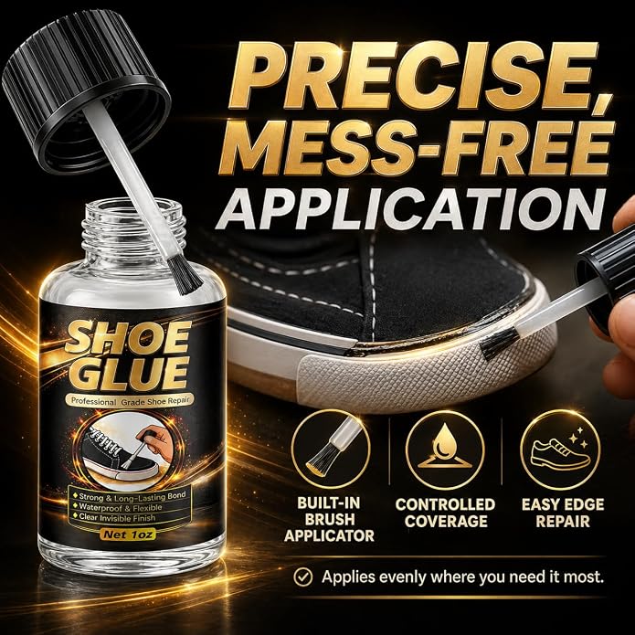 Shoe Glue – Waterproof, Clear, Fast-Drying, Heavy Duty Shoe Glue Sole Repair for Sneakers, Boots, Heels, Hiking Shoes, Leather, Slippers, Rubber, and Canvas（30g）