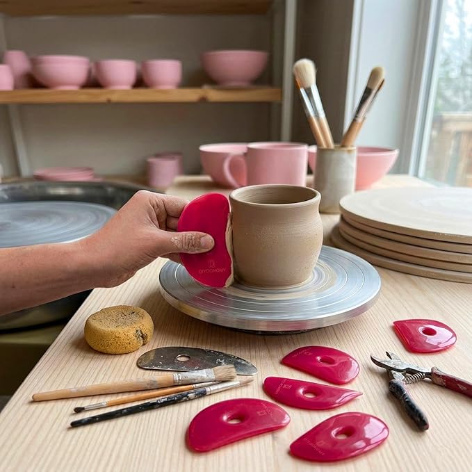 DIYOOHOMY Pottery Ribs for Pottery Tools and Clay Tools, Soft Silicone Ceramic Supplies Kit for Shapes Sculpting,Mud,Trimming,Throwing (6)