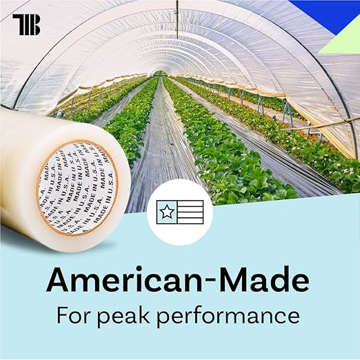 4" x 108' Roll of Greenhouse Repair Tape, Made in USA, Heavy Duty Clear Poly Patch Tape for Repairing Greenhouses and Plastic Sheeting, UV Resistant Polyethylene Film for Seaming & Splicing