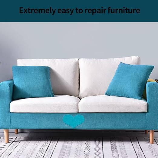 LEMGUBKP Self Adhesive Leather Repair Tape for Large Furniture, Sofa Leather Repair Sticker, Used for Furniture, Sofa, car seat Repair and Tear, Vinyl Repair kit 17.78X78.8 inch (Lake Blue)