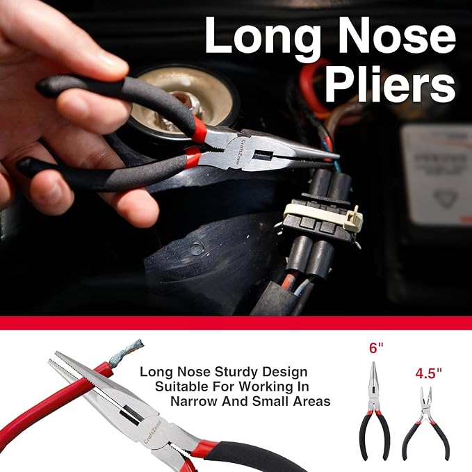 7 Piece Pliers Set with Joint, Long Nose, Linesman,Water Pump and Diagonal Pliers for Home DIY Automotive Repair