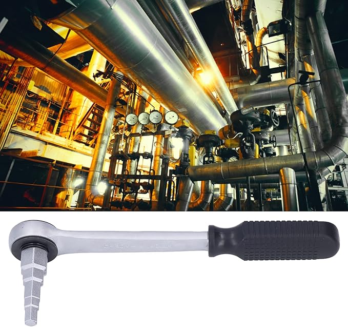 KUIDAMOS Radiator Valve Spud Spanner, Wear Easy to Install Stepped Wrench Set Carbon Steel for Plumbing Repair