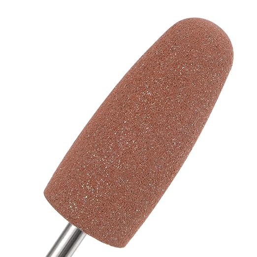 uxcell 3pcs 80 Grits Abrasive Mounted Stone 2.35mm Shank 2/5"(10mm) Dia Conical Heads Stone Grinding and Polishing Wheels for Nail Polishing
