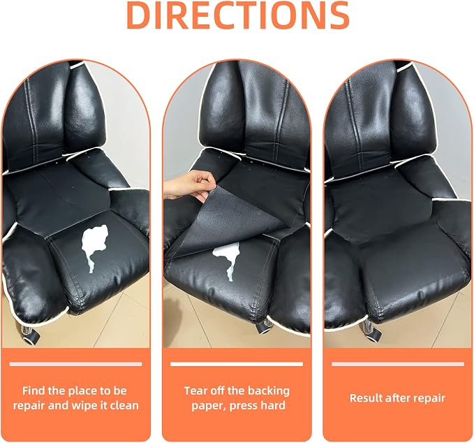 DXBULL Large Leather Repair Patch 35.4x78.7 inch Repair Tape Self-Adhesive for Furniture Sofas Car Seats Chair Couches Handbags Jackets Decorative Home Hotel Wall (Grey)