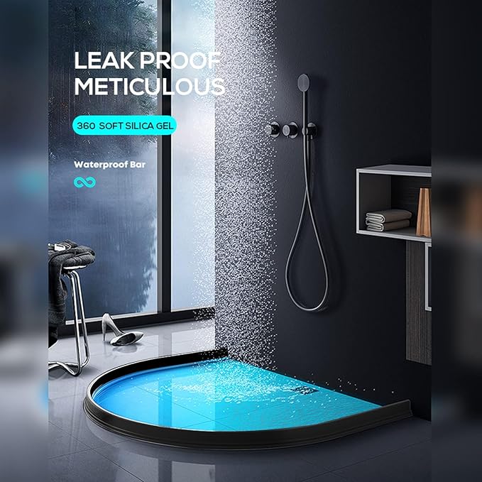 Hi-Na 3ft/5ft/6ft/8ft10ft Collapsible Shower Threshold Water Dam Water Barrier for Shower and Water Stopper Keeps Water Inside Water Threshold for Wet and Dry Separation (10ft)