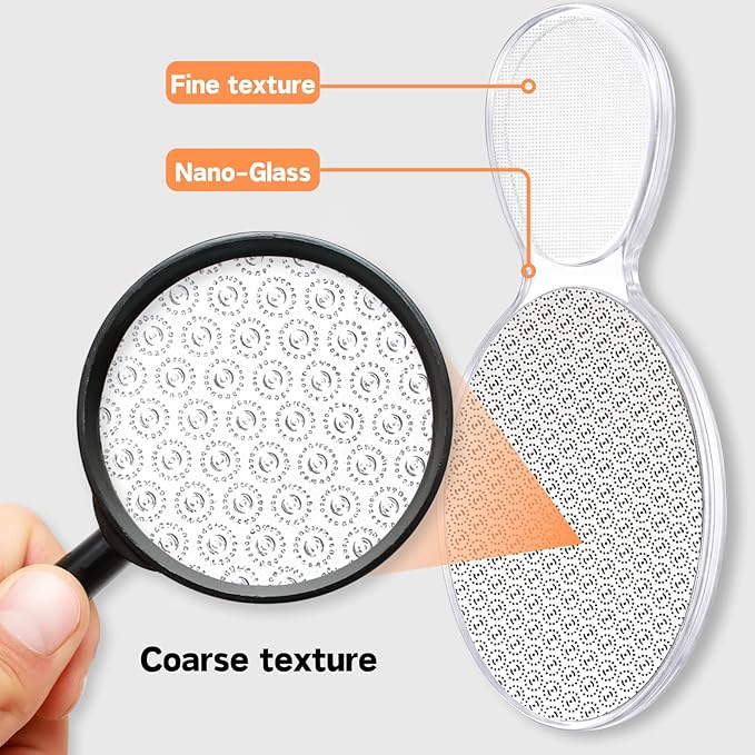 Glass Foot Files for Feet Tool, Heavy Duty Callus Remover for Cracked Heels, Foot Pumice Stone for Wet or Dry Use, 2 PCS