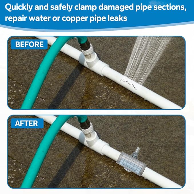 1” X 3” inches pipe repair clamp, Stainless Steel Clamp with one Bolt, repair water pipe leak or copper pipe leak repair kit(26-30MM)