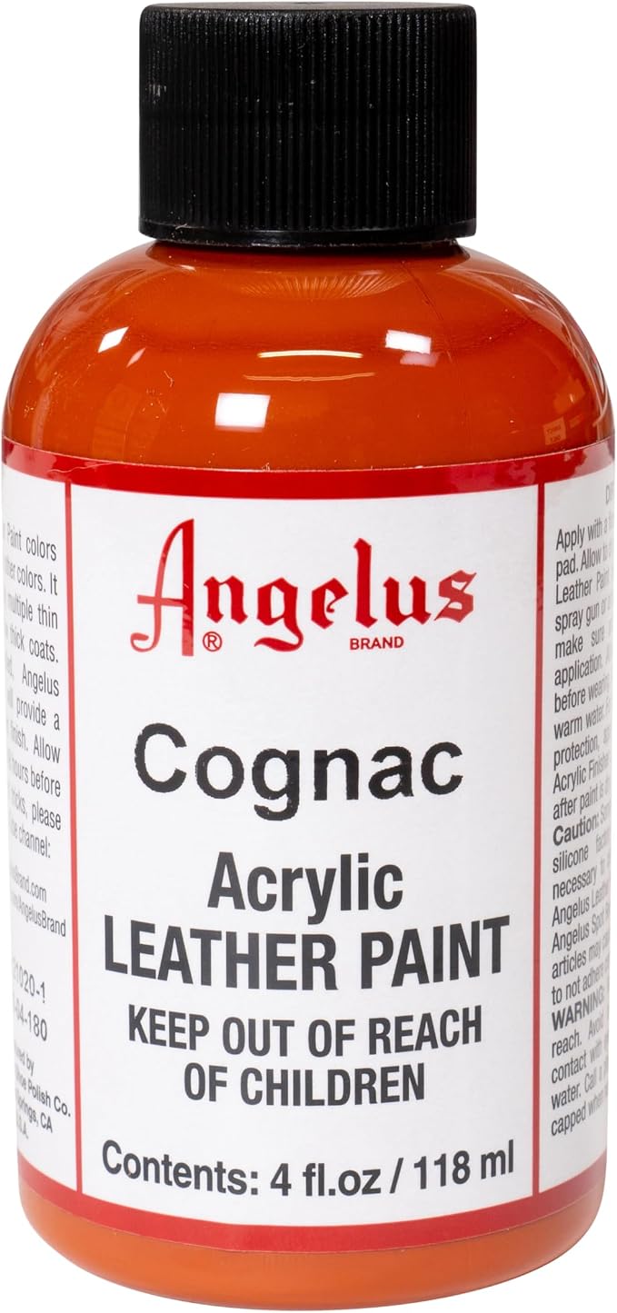 Angelus Acrylic Leather Paint, 4 Fl Oz (Pack of 1), Cognac