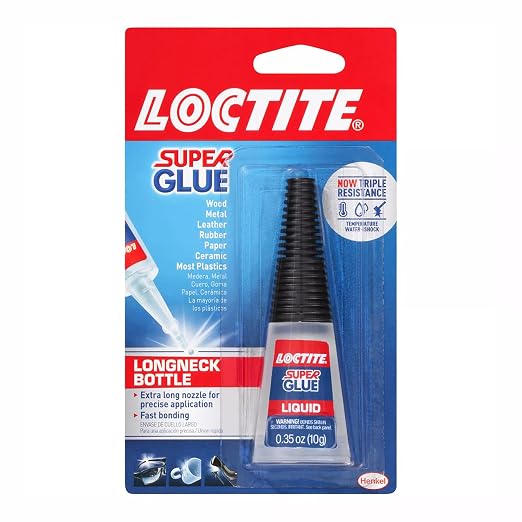 Loctite Super Glue Liquid Longneck Bottle, 10g Bottle (Pack of 6) Instant Adhesive for Plastic, Wood & Metal, Clear Superglue with Extra Long Precision Nozzle, Quick‑Dry Formula