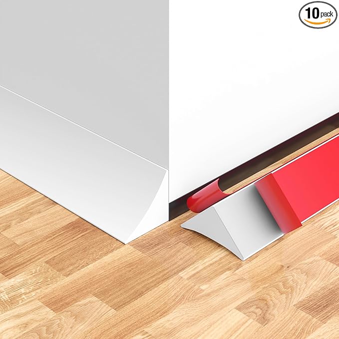 10Ft Quarter Round Trim L-Shaped Bendable Silicone Self-Adhesive Peel and Stick Molding for Floor Edge, Wall Corner, Stairs, Cabinet & Tub, White