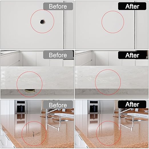 LANBOKIT Tile, Granite and Marble Repair Kit(Color Match), 3.7 OZ Tub and Fiberglass Shower Repair Kit with Strong Adhesion, Porcelain Stone Repair Kit for Cracks, Holes, Chips, Scratches, Dents
