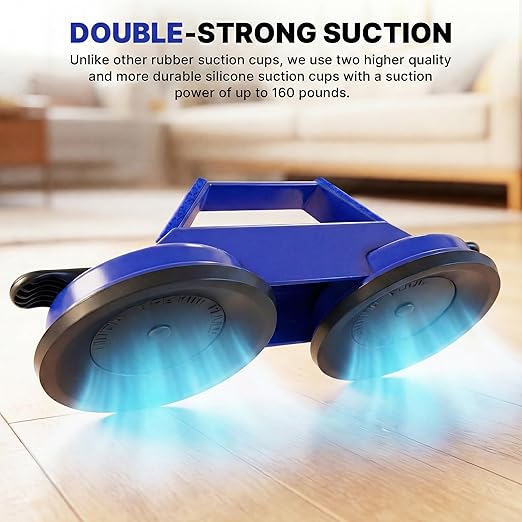 Floor Gap Fixer Tool Heavy Duty 45°Striking Surface Floor Gap Repair Tool Made of Iron & Enhanced Suction Cup with Slot Cutter, Hammer and 5pcs Sticky Pads for Fixer Laminate/Vinyl Flooring Tools