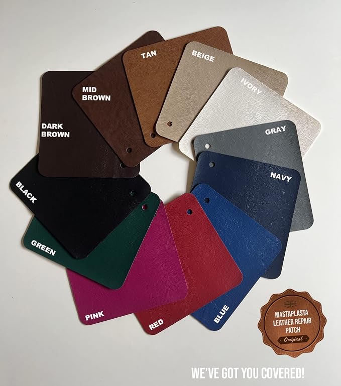 MastaPlasta Premium Leather Repair Patch – 2 Inch Ivory Circle – Self‑Adhesive, Upholstery‑Grade, Ready‑to‑Use. Your Professional DIY Repair for Couches, Car Interiors, Bags and More