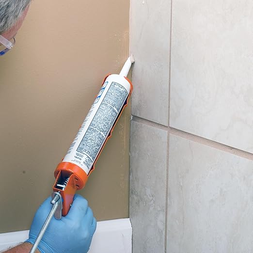 Mapei Keracaulk S Premium, Paintable, Sanded, Siliconized Acrylic Caulk, Expertly Formulated to Match Grout Colors, 10 oz., 5104 Timberwolf- Sanded