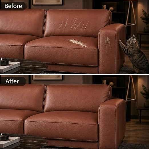 Self Adhesive Leather Repair Patch 24x54 Inch Sofa Car Seat Strong Adhesive | YAWQIRV Strong Self Adhesive Patch, Leather Repair Kit and Vinyl Repair Kit for Sofa, Waterproof, Scratch Fix, Durable, Brown