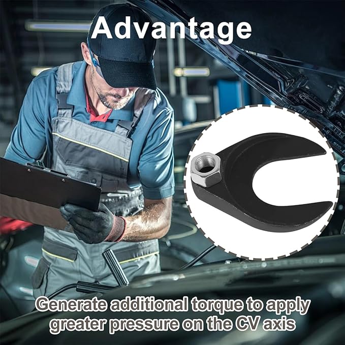 HZEL Car 63mm Inner CV Axle Puller Removal Tool with Nut, Vehicle Front Wheel Drive CV Joint Puller Adapter, Auto CV Joint Fork Attachment, Fits Slide Hammers with 5/8"-18 Threads