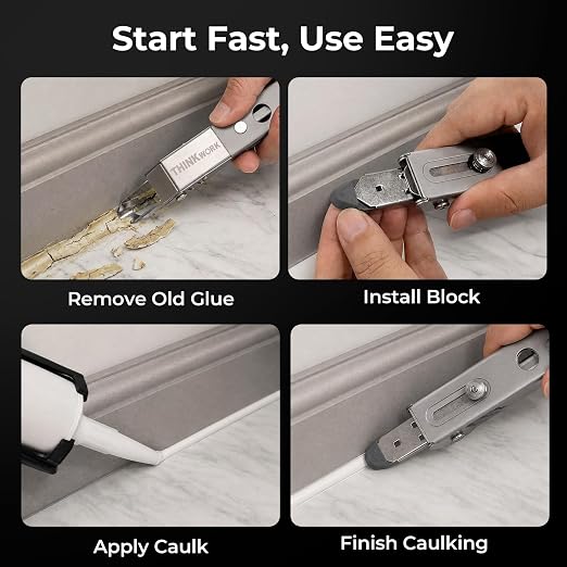 6 in 1 Silicone Caulking Tool Kit, Stainless Steel Caulk Remover Tool