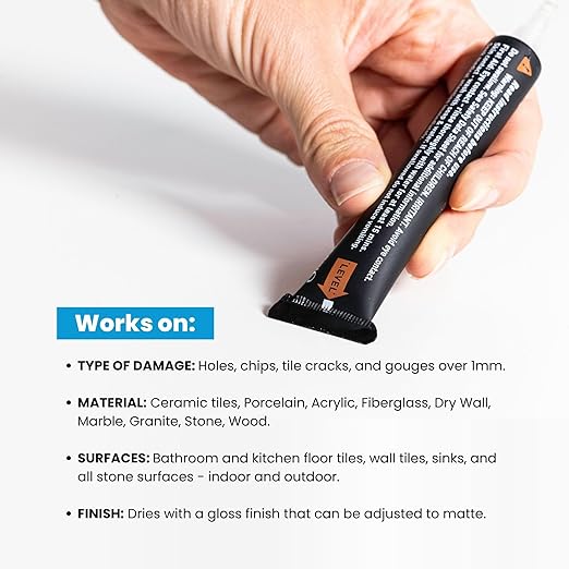MagicEzy Stone Repair Ezy: (Clear) Repair Chipped and Cracked Countertops | Glossy, Transparent Finish | Marble, Quartz, Corian, Granite, Travertine