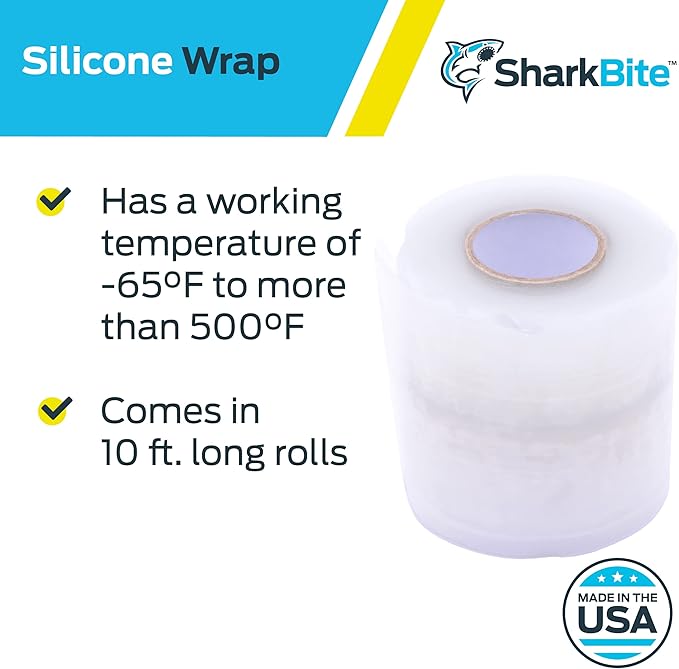 SharkBite Silicone Pipe Wrap for Push to Connect Brass Plumbing Fittings, 25406A