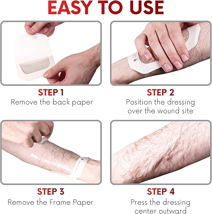 Transparent Film Dressing - 2.3" x 2.7" (20 Pack) - Waterproof Adhesive Wound Bandages for Post-Surgical Shower, IV Shield, Tattoo Aftercare, Clear Breathable Dressing Patches by HEALQU