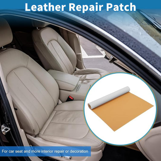 Self Adhesive Leather Repair Patch Strong Stickiness 39"x11.8" Leather Repair Tape PVC Faux Leather Khaki 1 Pcs