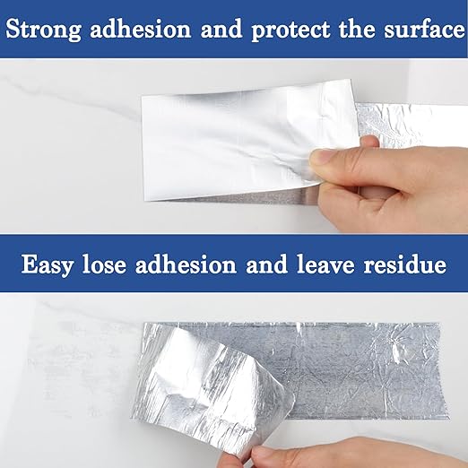 Aluminum Foil Tape, 8 inch x 65ft(3.9Mil), Heavy Duty HVAC Tape, Insulation Adhesive Metal Tapes for Ductwork, Dryer Vents Pipe, Sealing and Repairing