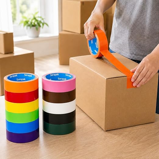 Colored Duct Tape 12 Rolls, 1 in x 10 yd, Rainbow Tape for DIY Crafts | Strong Adhesive, Easy Tear, Waterproof for Packing, Repairs, Color Coding, Home, School & Office