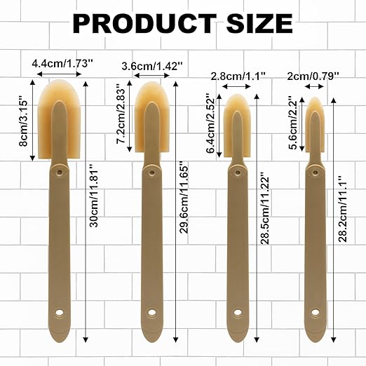 4 PCS Caulking Spatulas Tool, 4 Size Rubber Applicator Silicone Caulk Finishing Tool, Caulk Smoother for Corners, Tiles, Walls, Floors, Bathrooms, Kitchens