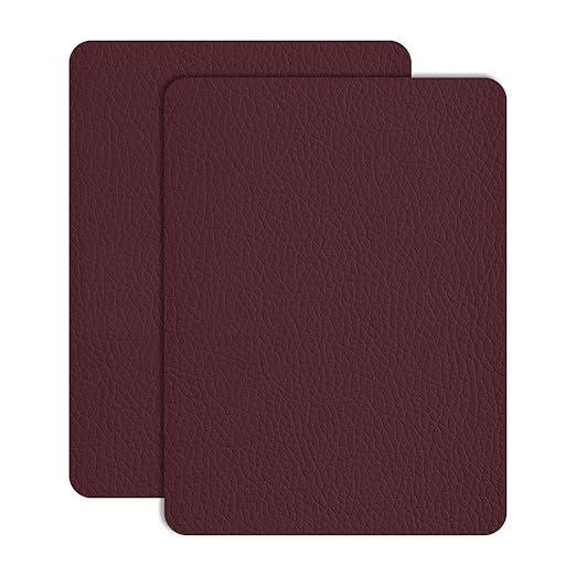 Leather Repair Patch Tape 8×12 inch 2 pcs Furniture Leather Strong Self Adhesive Tape for Sofas Couch Car Seats Cabinets Bags Anti Scratch Patches First Aid Patch Fixing Leather Wine Red