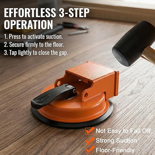 Floor Gap Fixer Tool, 2026 Upgraded Floor Gap Fixer Heavy Duty Laminate Flooring Suction Cup Repair Tool for Laminate, Vinyl, Wood, Tile (with 5 PCS-Pads)