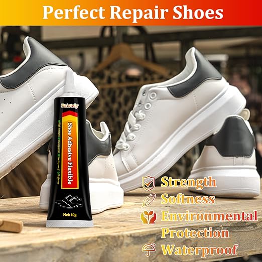 Shoe Glue Sole Repair, Transparent Shoe Adhesive, Shoe Repair Glue for Repairing Shoes, Boots, Leather, etc. (60g, 2pack)