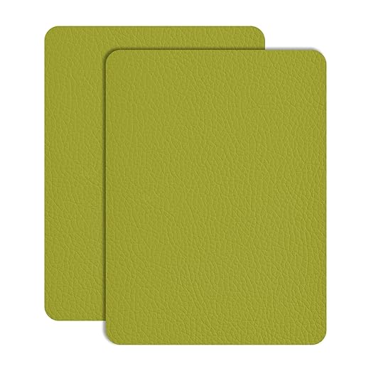 Leather Repair Patch Tape 8×12 inch 2 pcs Furniture Leather Strong Self Adhesive Tape for Sofas Couch Car Seats Cabinets Bags Anti Scratch Patches First Aid Patch Fixing Leather Yellow Green