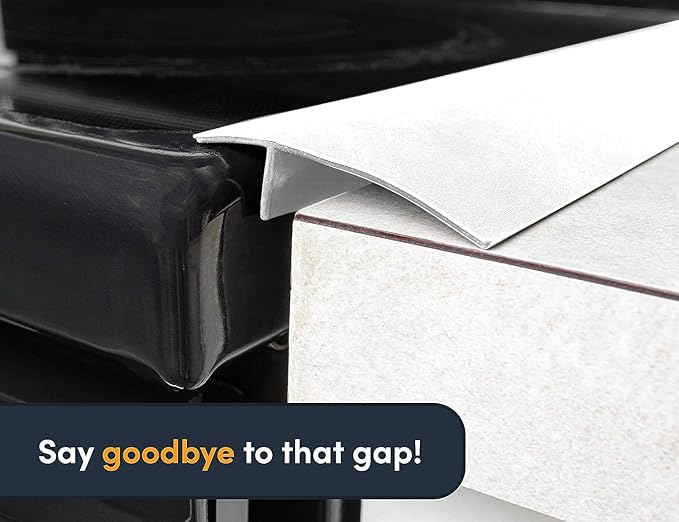 Linda’s Essentials Silicone Stove Gap Covers (2 Pack), Heat Resistant Oven Gap Filler Seals Gaps Between Stovetop and Counter, Easy to Clean Stove Gap Guard (30 Inches, White)