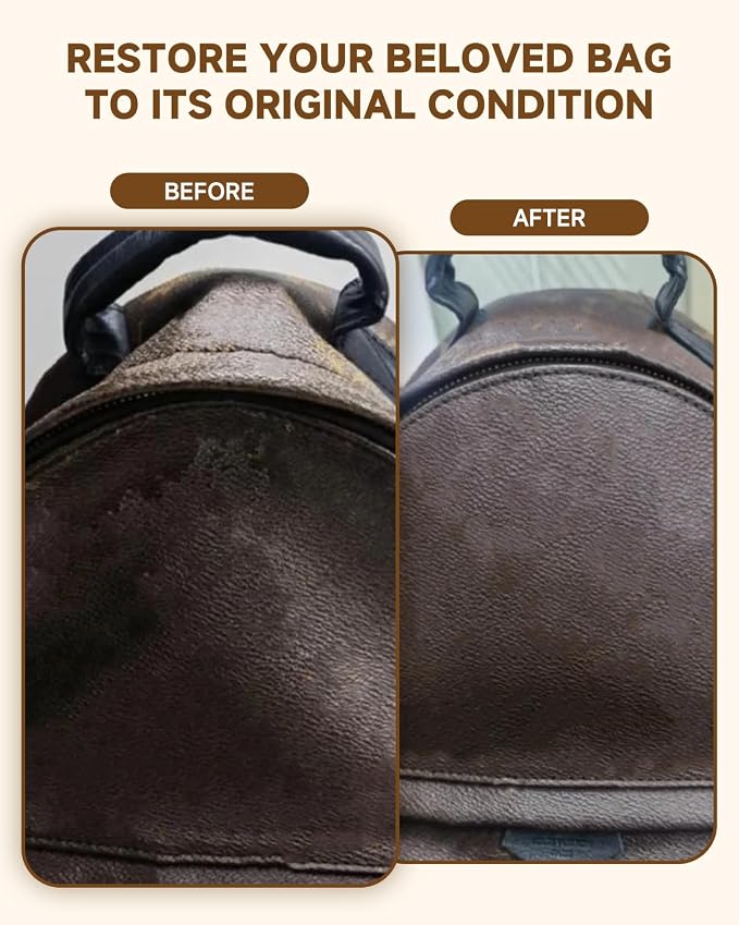 Leather Cleaner & Moisturizer Set for Louis Vuitton, Cleaning and Maintenance Set for LV, Powerful Stain Removal, Gentle Care, Suitable for LV Handbags/Wallets and Other Luxury Brands