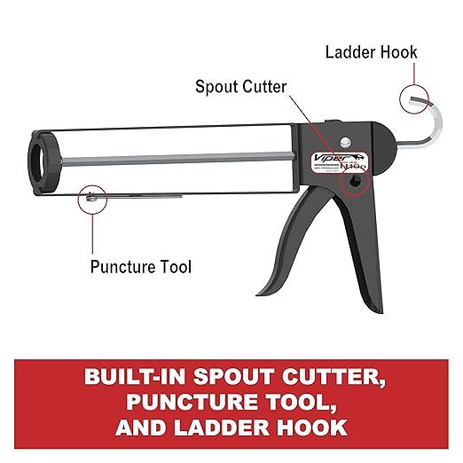 Albion Engineering H10D Viper Line Manual Skeleton Cartridge Caulking Gun with Hex Rod, No Drip, 1/10 Gallon, 10:1 Drive