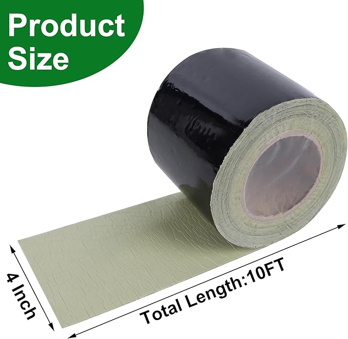 Adroiteet Pond Liner Seam Tape, 10 ft x 4 in Pond Liner Repair Kit Butyl Rubber for EPDM HDPE Outdoor Ponds Patch Single Sided Tape Leak Seal for Pond Underlayment
