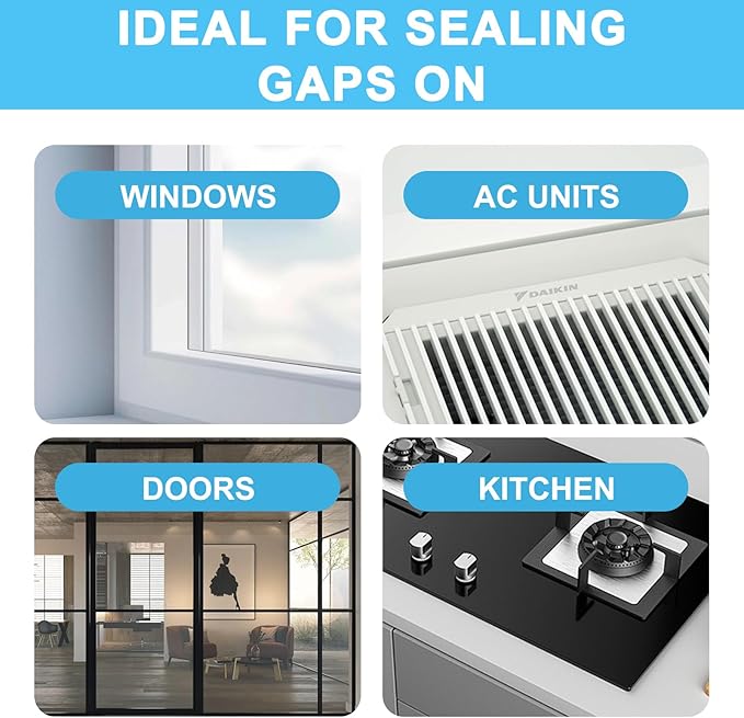 Window Sealing Tape Weather Stripping 3 Inch x 35 Yards Clear Window Insulation Draft Isolation Sealing Film Tape for Shower Glass Gaps Seal Windproof, Residue Free (3 Inch x 35 Yards)