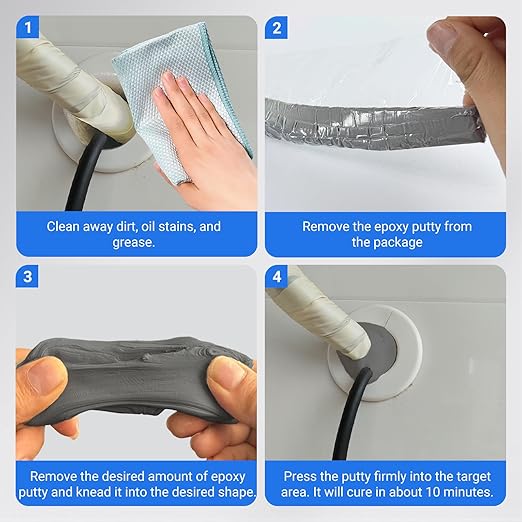 3Pack Moldable Silicone Putty, Non Hardening Waterproof Sealant Compound, Reusable & Pliable Seal Putty for Metal, Glass, Wood, Ceramic, Bathroom, Pipes and Wall Gaps Repair (Grey)