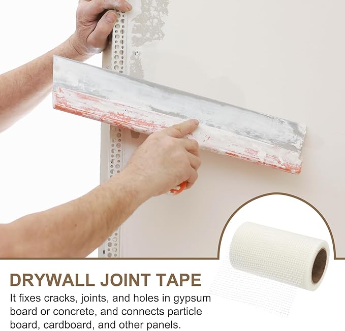 PATIKIL Drywall Repair Mesh Tape, 8 inch x 82 ft Fiberglass Repair Patch Self-Adhesive Dry Wall Joint Tapes 6 Mesh Wall Hole Crack and Seam Patch, White