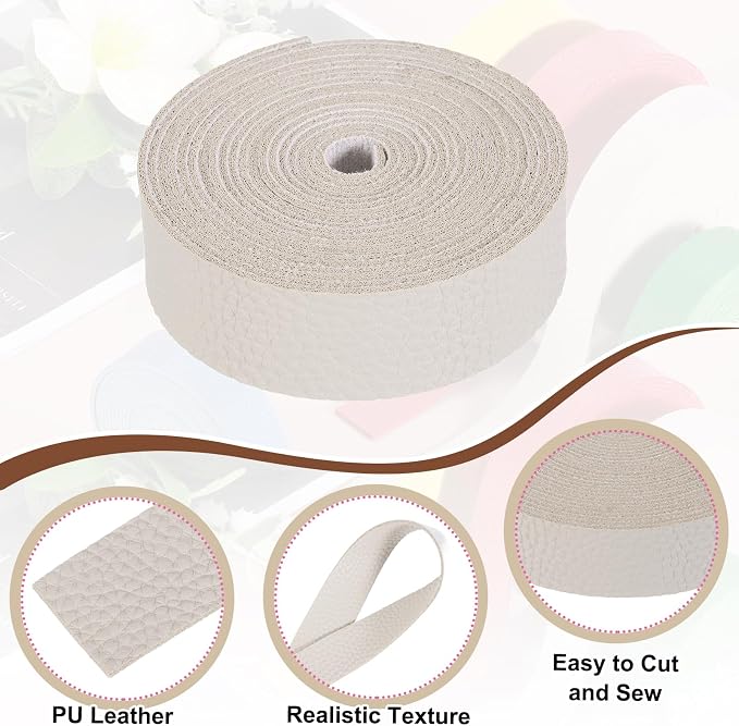 MECCANIXITY Faux Leather Strap, 1" Width x 98" Long Grained Leather Belt Strip Trim Roll for DIY Craft Projects, Pet Collars, Traction Ropes, Bag Straps, Hobby Workshop (Grey)