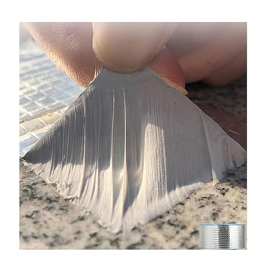 Butyl Tape Waterproof Tape, Aluminum Foil Butyl Seal Tape for Leakage, Butyl Rubber Tape for Reapring for Boat, Pipe Sealing, Roof Crack, RV, Awning, Window Sealing - 2"W x 16'L