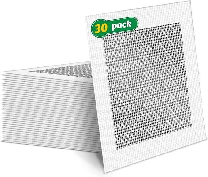 30Pcs 4 Inch Drywall Patch, Wall Repair Patches, Self-Adhesive Fiberglass Repair Kit Dry Wall Hole Repair Patch for Aluminum Metal Sheetrock Ceiling (4"x 4")